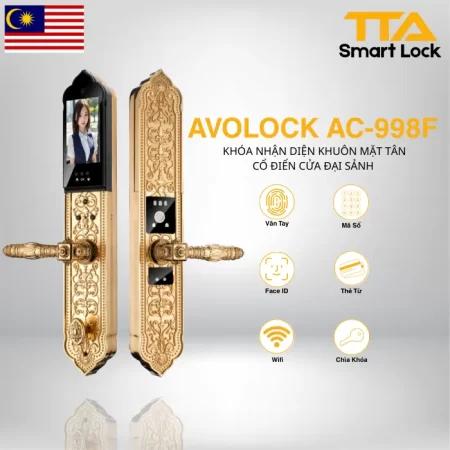 Khóa nhận diện Khuôn mặt tân cổ điển cửa đại sảnh Avolock AC-998F