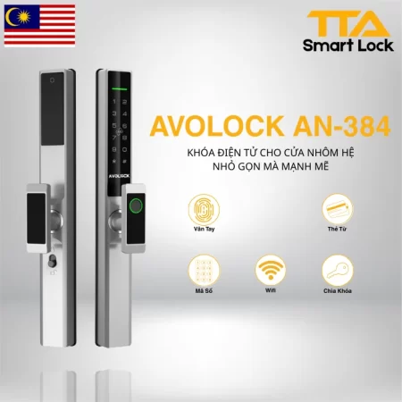 Khóa vân tay cửa nhôm Avolock AN 384