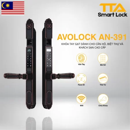 Khóa vân tay cửa nhôm Avolock AN 391