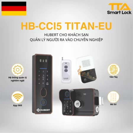 Khóa điện tử cửa nhôm Hubert HB-CCI5-TITAN EU