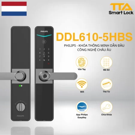 Khóa vân tay Philips DDL610-5HBS