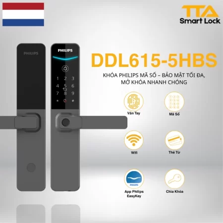 Khóa vân tay Philips DDL615-5HBS