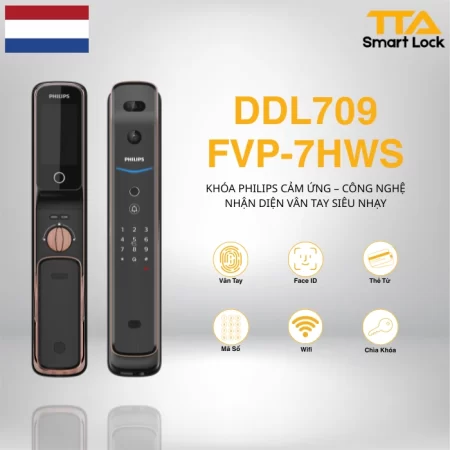 Khóa vân tay Philips DDL-709 FVP-7HWS