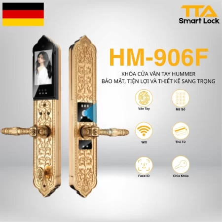 Khóa vân tay cửa đại sảnh HUMMER HM-906 Face ID