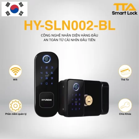Khóa điện tử cửa cổng chống nước, vân tay 2 chiều Hyundai HY-SLN002 Black cover