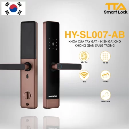 Khóa vân tay cửa gỗ tay gạt Hyundai HY-SL007 cover