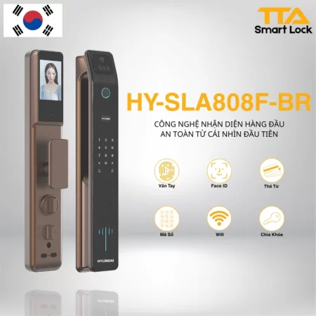 Khóa vân tay cửa gỗ tự động Hyundai HY-SLA808F Nhận Diện Khuôn Mặt Cover