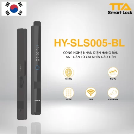 Khóa vân tay cửa nhôm tự động, chống nước Hyundai HY-SLS005 Black cover