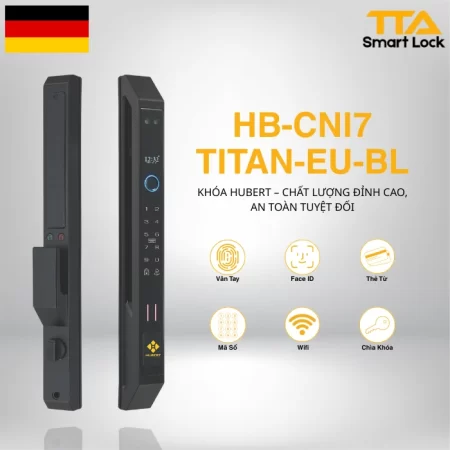 Khóa cửa nhôm Hubert HB CNI7 EU Face ID, App wifi