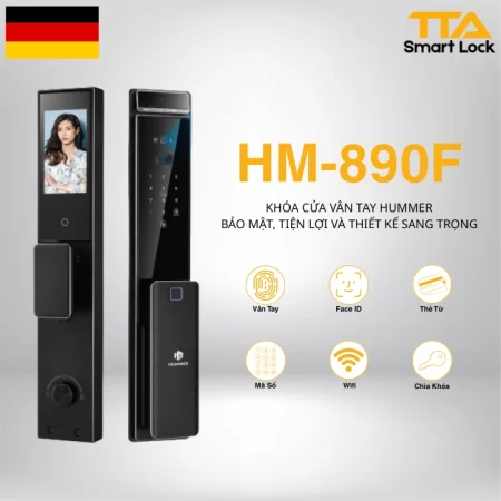 Khóa cửa vân tay HUMMER HM-890F Face ID