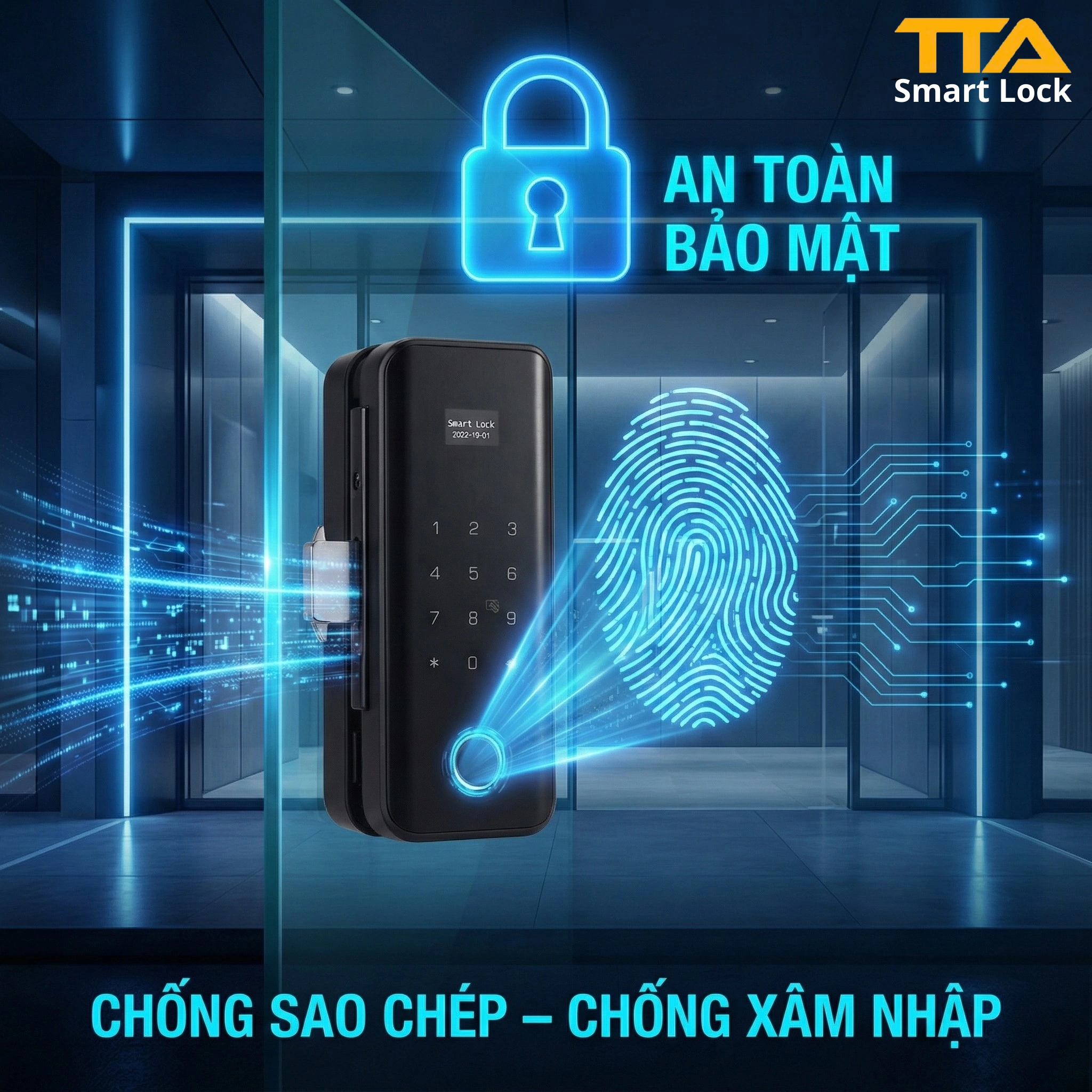 Khóa Vân Tay Cửa Kính – Bí kíp chọn khóa An Toàn · Đẹp · Bền