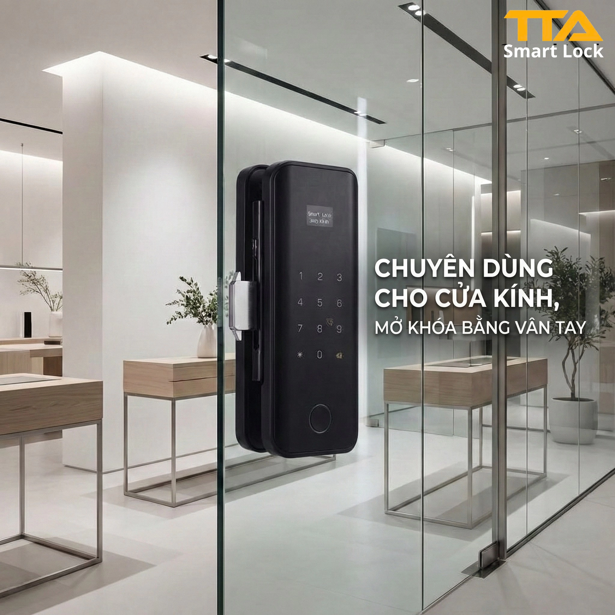 Khóa Vân Tay Cửa Kính – Bí kíp chọn khóa An Toàn · Đẹp · Bền