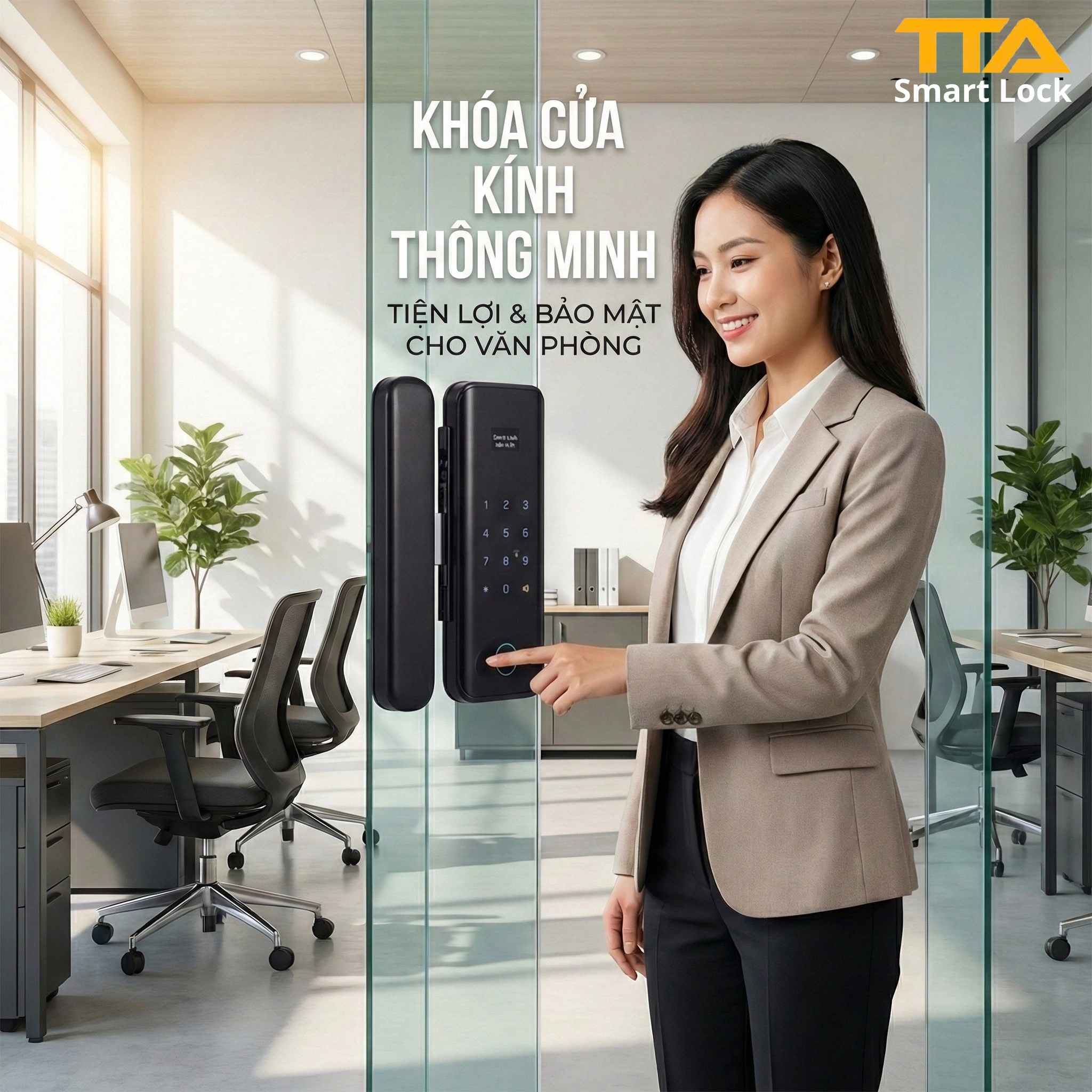 Khóa Vân Tay Cửa Kính – Bí kíp chọn khóa An Toàn · Đẹp · Bền