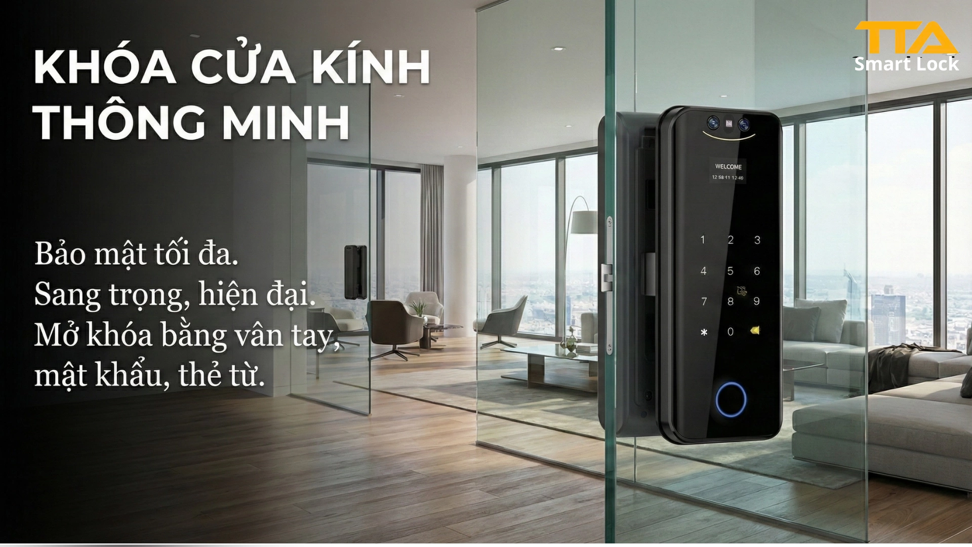 Khóa Vân Tay Cửa Kính – Bí kíp chọn khóa An Toàn · Đẹp · Bền